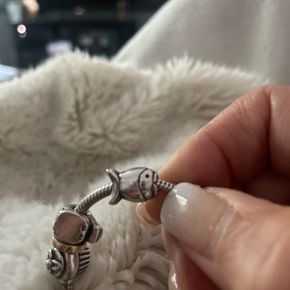 PANDORA Silver BRACELET with 11 Gold and SILVER  CHARMS !!!!!! - Picture 6 of 13